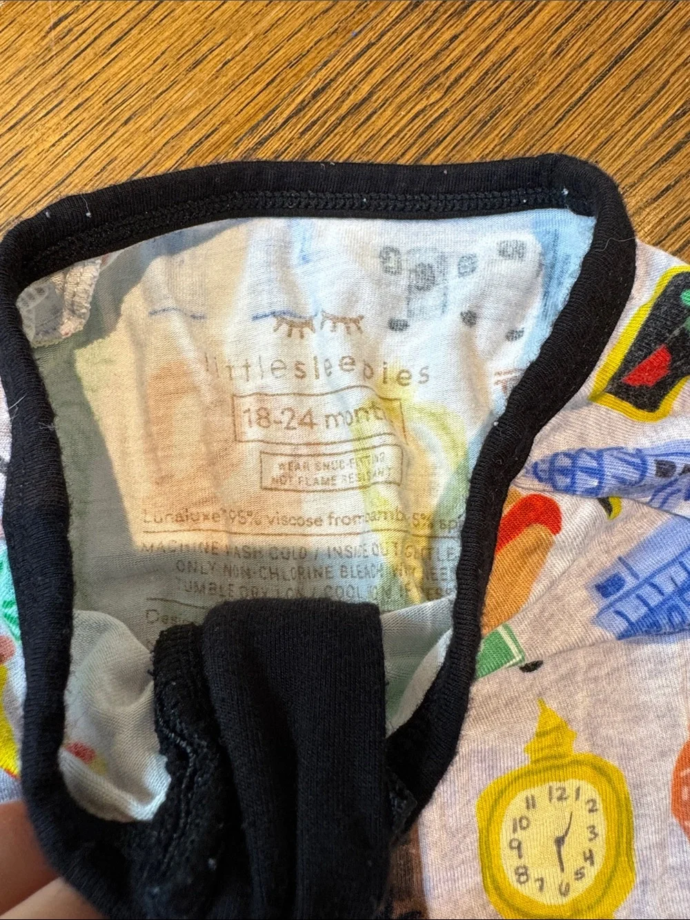 Little Sleepies Multicolor City Icons Footed Pajamas with Black Trim